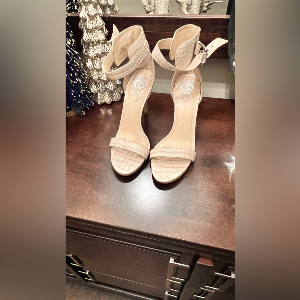 Vince Camuto Farella Bone Snakeskin Sandal Heel